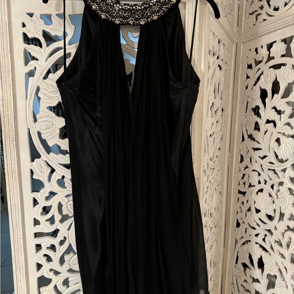 Marc Bower Silk Beaded Halter Dress